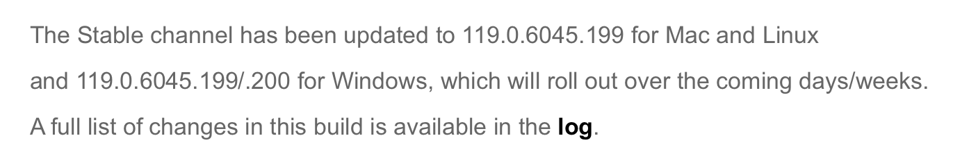 谷歌 Chrome 浏览器获推 119.0.6045.199/200 版，紧急修复 Skia 绘图引擎整数溢出零日漏洞